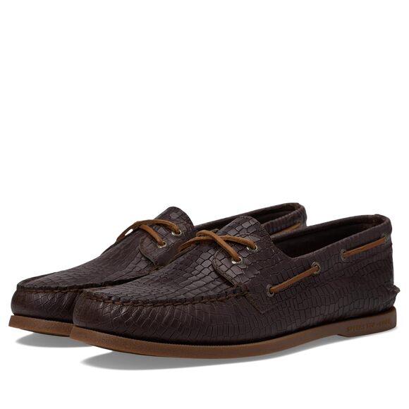 Sperry A/O 2-Eye Croc Brown 9.5 M (D)